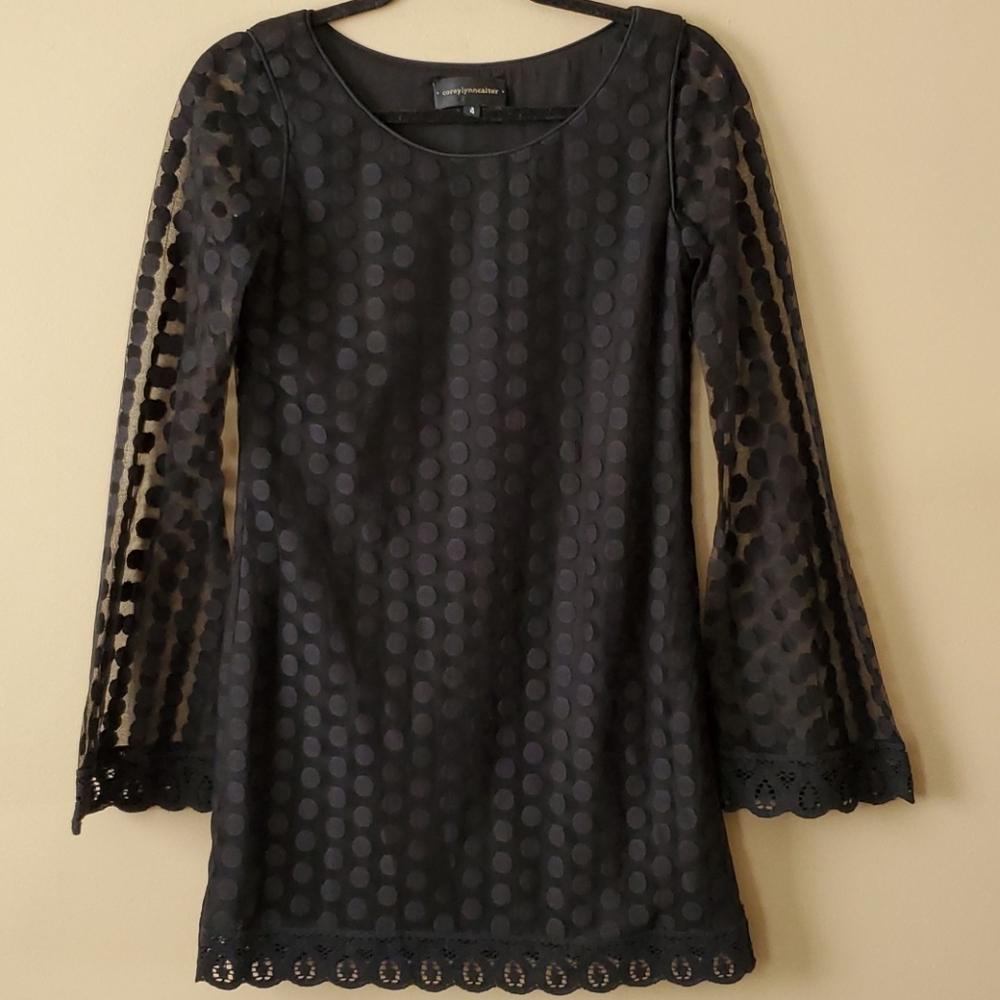 Corey Lynn Calter Black Polka Dot Mini Dress 4